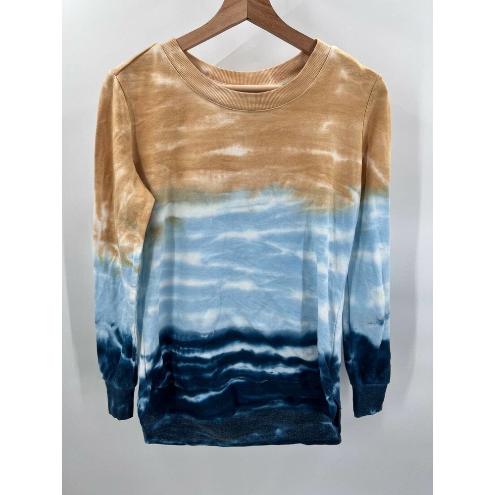 Te Verde Womens Size S Small Tie Dye Long Sleeve Multicolor Pullover Sweater